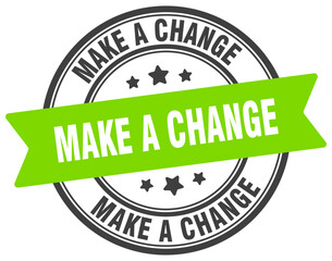 make a change stamp. make a change label on transparent background. round sign