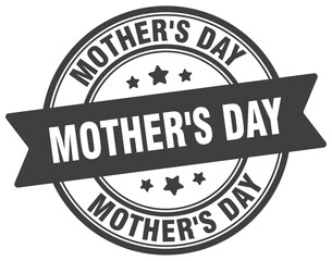 mother's day stamp. mother's day label on transparent background. round sign