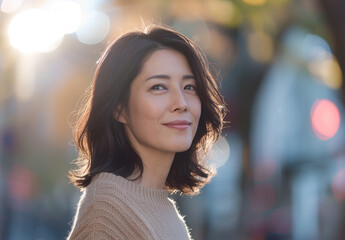 女性　秋　冬　美しい　かわいい　デート