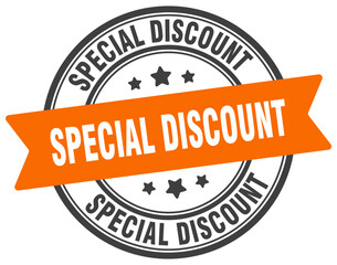 special discount stamp. special discount label on transparent background. round sign
