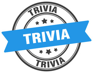 trivia stamp. trivia label on transparent background. round sign