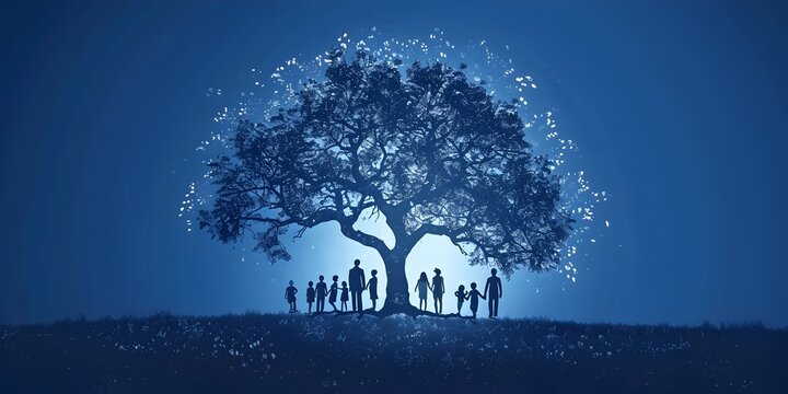 Family Tree of Assets and Investments for Legacy Planning with Copy Space and