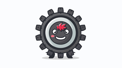 Wheel character mascot vector illustration perfect for