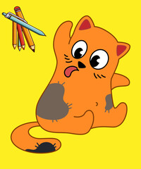 Cute cat cartoon photo.