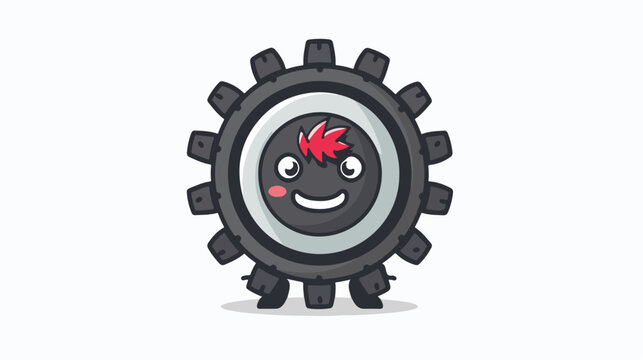 Wheel character mascot vector illustration perfect for
