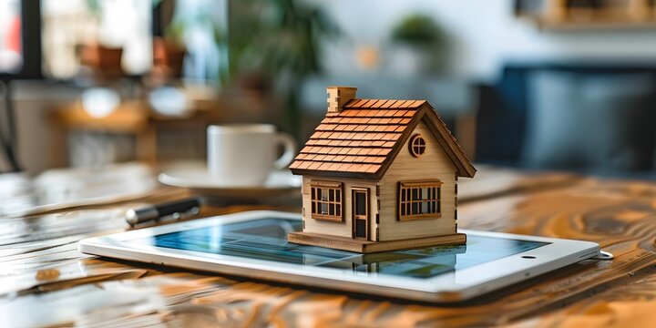 Digital Tablet Displaying Modern Housing Listings for Prospective Home Buyers