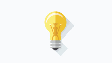 Yellow light bulb icon  flat vector isolated on white