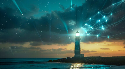 Guiding light amidst meteor shower