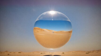 砂漠にある水の球/A ball of water in the desert