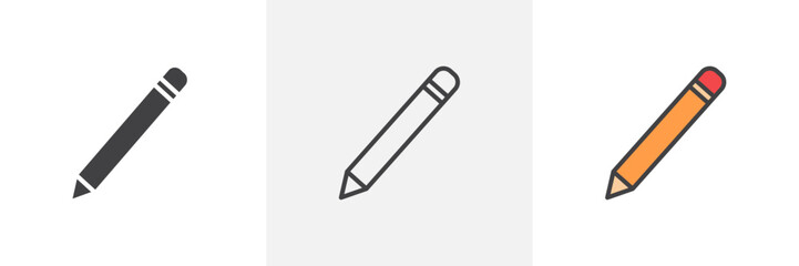 Obraz premium Artistic Pencil and Creative Icons. Tools for Sketching, Drawing, and Writing.