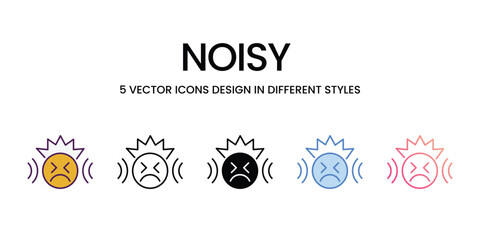 Noisy icons set in different style vector stock illustration