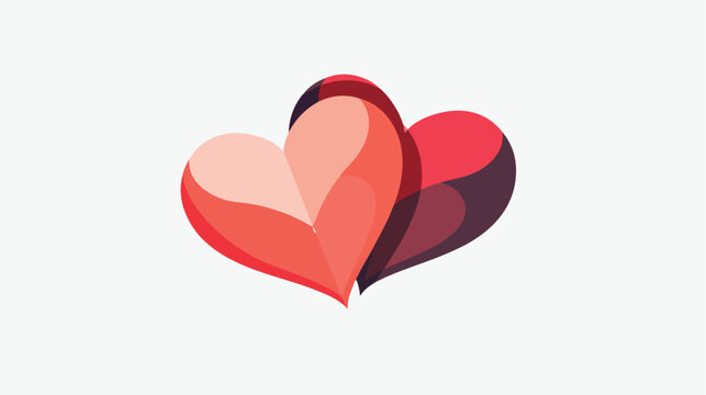 Two hearts icon vector . Flat design style  flat vector