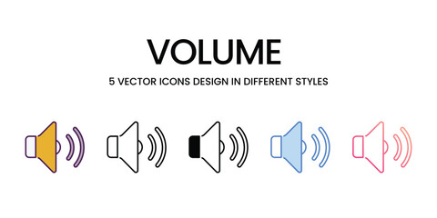 Volume  icons set in different style vector stock illustration