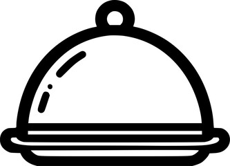 Dome food cover outline icon. linear style sign for mobile concept sign, symbol, vector, art