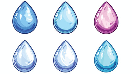 Water drops droplet raindrops icon illustration - obrazy, fototapety, plakaty