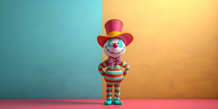 Colorful Carnival Character Celebrating a Shopping Festival with a Carnival Hat