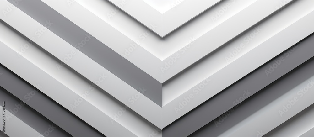 Aufkleber a closeup shot of a white chevron pattern on a wall, showcasing symmetry and monochrome photography.