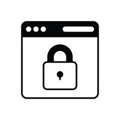 black solid Web Security vector icon