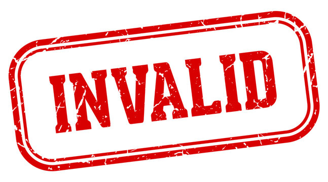invalid stamp. invalid rectangular stamp on white background