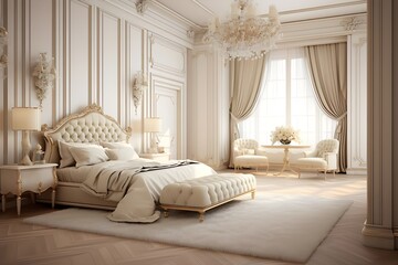 Modern White Bedroom Elegant in Ivory HD Bright