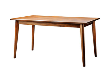 Wooden Table With Two Legs on White Background. On a White or Clear Surface PNG Transparent Background.