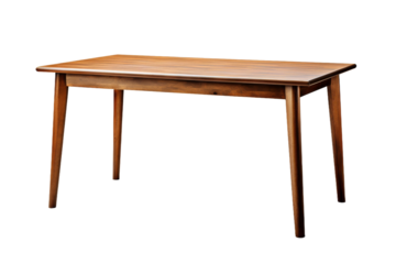 Wooden Table With Two Legs on White Background. On a White or Clear Surface PNG Transparent Background.