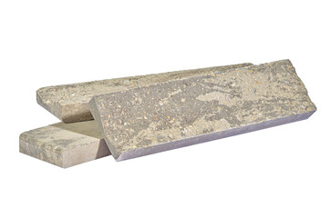 Building Materials Ideas. Pale Elongated Pavement Road Stone Sample Tiles Isolated