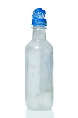 Disposable Plastic Bottle with Frozen Distilled Still Water Isolated Over White Background - 770488260