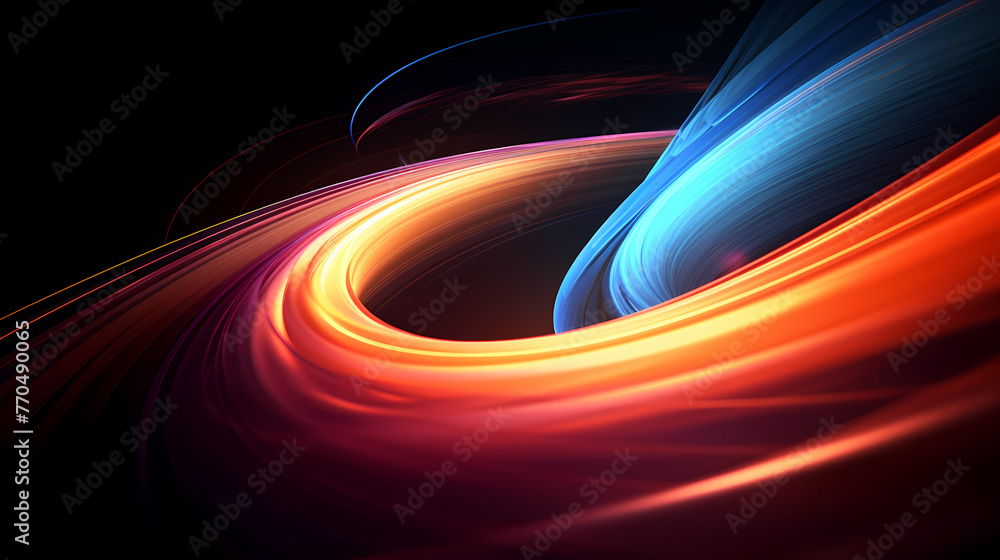Poster abstract twisted light trail dynamic shape