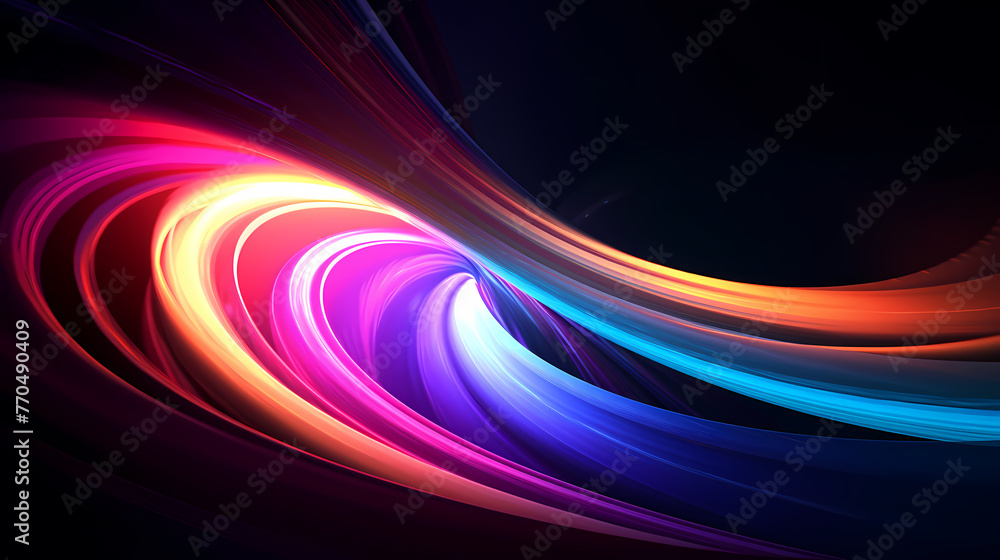 Poster abstract twisted light trail dynamic shape
