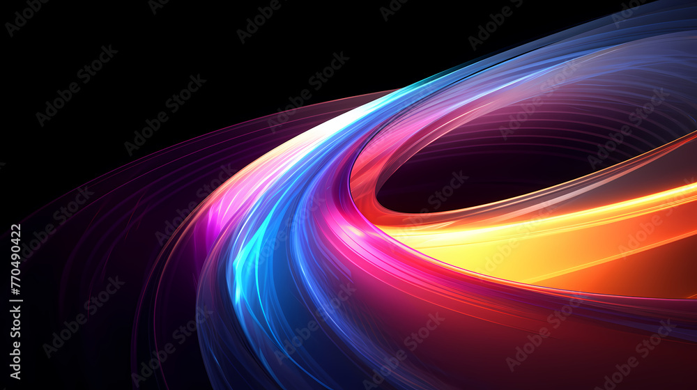 Poster abstract twisted light trail dynamic shape