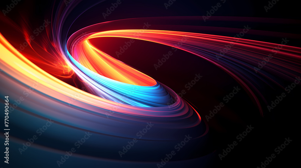 Poster abstract twisted light trail dynamic shape
