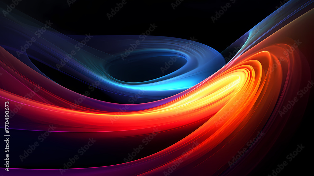Poster abstract twisted light trail dynamic shape