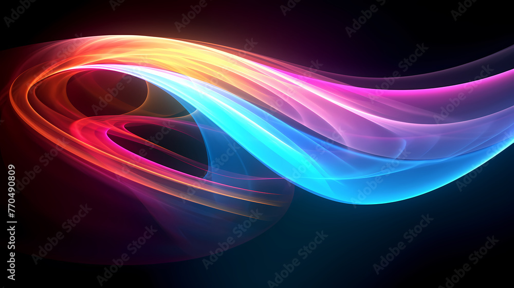 Poster abstract twisted light trail dynamic shape