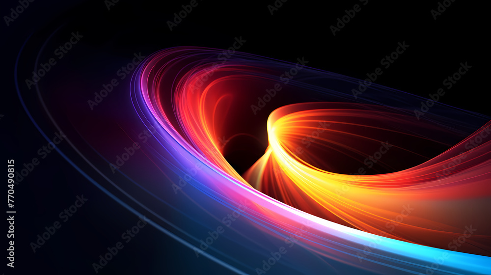 Poster abstract twisted light trail dynamic shape