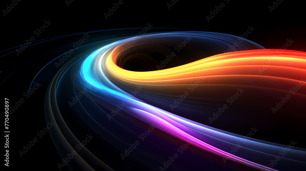 Poster abstract twisted light trail dynamic shape