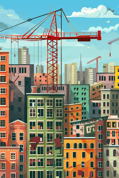 city skyline, graffiti. AI generative