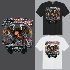 AMERICAN BIKER T-shirt  creative design using adobe illustrator and your best choice...