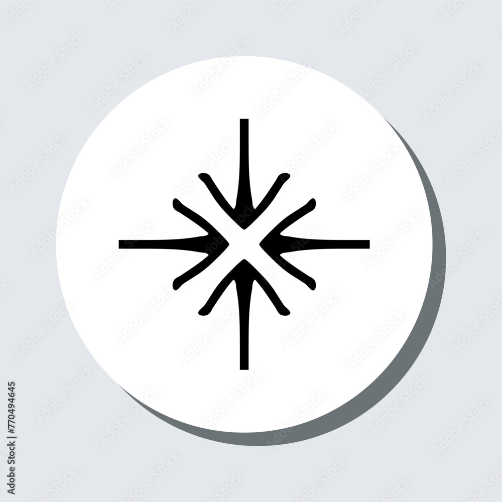 Poster inward arrow icon vector. four arrows sign symbol in trendy flat style. arrow pointing center vector