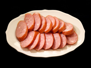 A plate of sausage