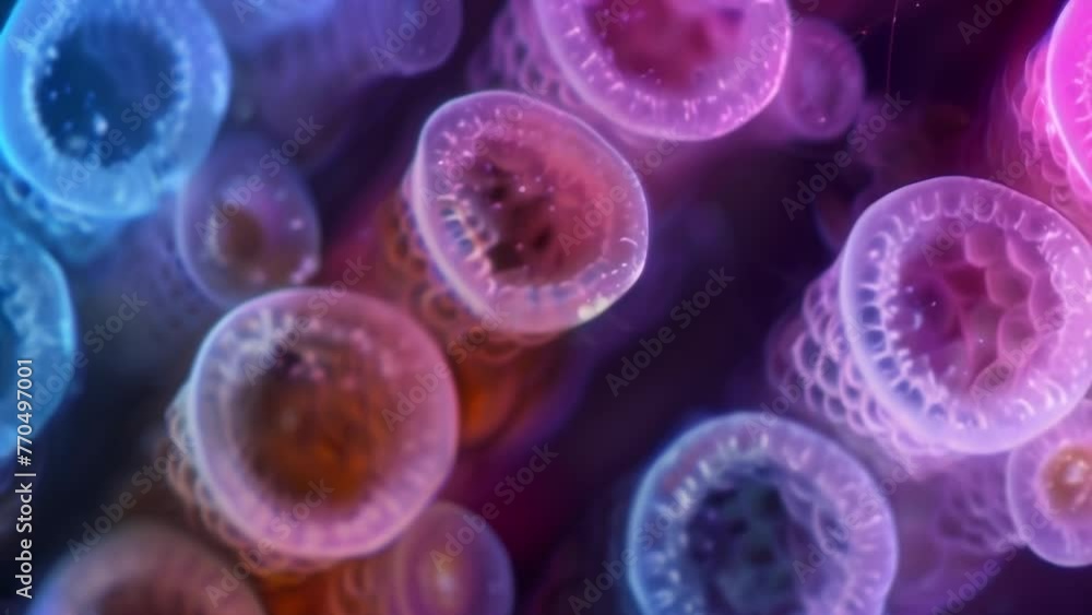 Poster a series of microscopic images capturing the different stages of a s life cycle from egg to larvae t