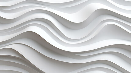 Modern Wavy Pattern, Monochromatic, 3D White Wall, Geometric Abstract Background Design, minimalist, light elegant dynamic