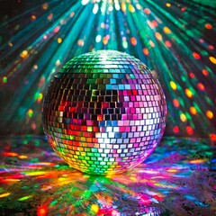 Disco Ball colourful light and beautiful background 