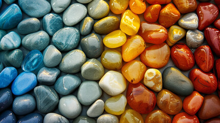 Assorted colorful polished gemstones