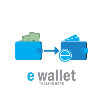 e wallet modern pay logo icon vector illustration template design