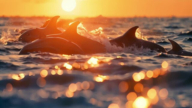 Sunlight peeks through the rippled waves as a group of marine biologists conduct research on an elusive pod of dolphins.