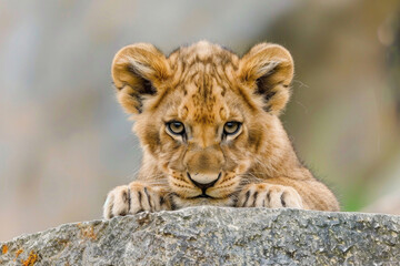 A hilarious close-up of a grumpy lion cub with a permanent frown