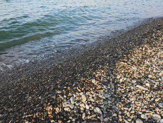 Waves on the sandy beach