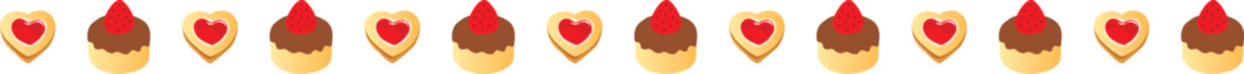 カップケーキとクッキーのライン