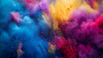 colored powder explosion at holi festival background